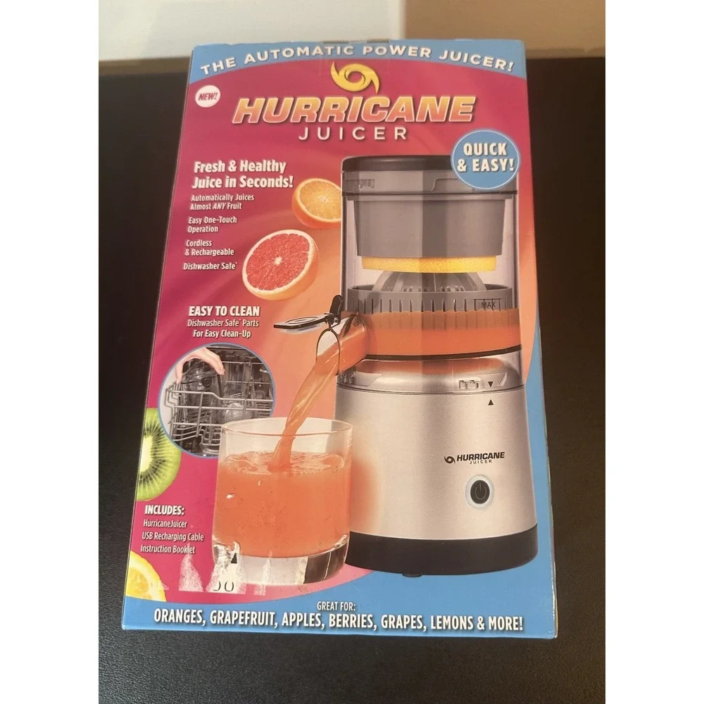 Hurricane Juicer Automatic Power Juicer Cordless Rechargeable 23086 Silver New - Picture 4 of 9